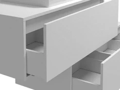 Móvel De Casa De Banho Suspenso Branco Com Lavatório Individual E Duas Gavetas 94 Cm - Teana Ii