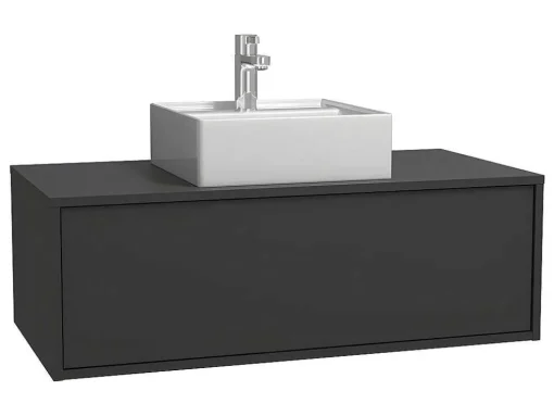 Móvel De Casa De Banho Suspenso Cinza Antracite Com Lavatório Individual 94 Cm - Teana Ii