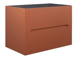 Móvel De Casa De Banho Suspenso Com Lavatório Embutido Terracota Listrada 80 Cm - Pavani
