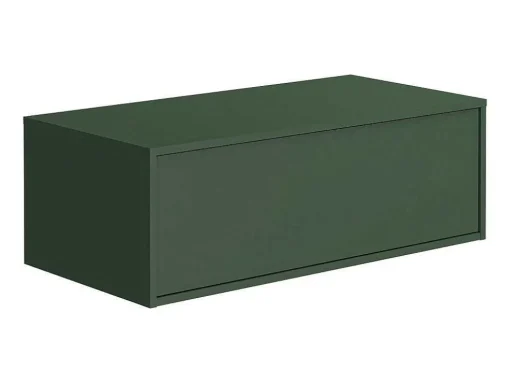 Móvel De Casa De Banho Suspenso Verde E Branco Lavatório Individual E Duas Gavetas 94 Cm - Teana Ii