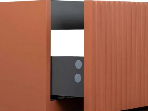Móvel De Casa De Banho Suspenso Com Lavatório Embutido Terracota Listrada 80 Cm - Pavani