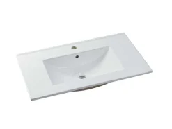 Móvel De Casa De Banho Suspenso Com Lavatório De Encastrar Cor Natural E Branca 80 Cm - Aruba
