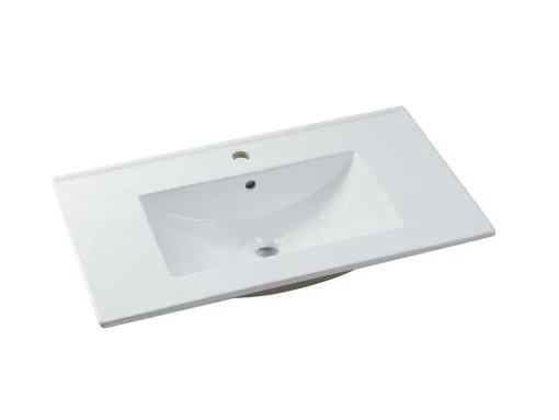 Móvel De Casa De Banho Suspenso Com Lavatório De Encastrar Cor Natural E Branca 80 Cm - Aruba