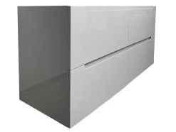 Móvel De Casa De Banho Suspenso Com Lavatório Duplo De Encastrar Cinzento 120 Cm - Selita