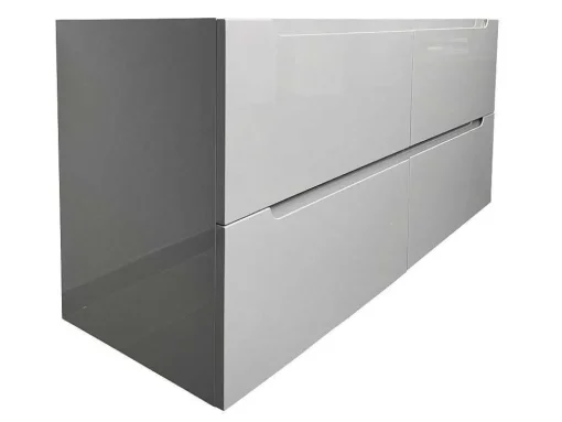 Móvel De Casa De Banho Suspenso Com Lavatório Duplo De Encastrar Cinzento 120 Cm - Selita