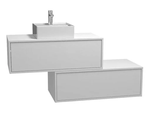 Móvel De Casa De Banho Suspenso Branco Com Lavatório Individual E Duas Gavetas 94 Cm - Teana Ii