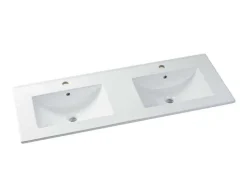 Móvel De Casa De Banho Suspenso Com Lavatório Duplo De Encastrar Cinzento 120 Cm - Selita