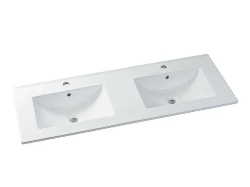 Móvel De Casa De Banho Suspenso Com Lavatório Duplo De Encastrar Cinzento 120 Cm - Selita