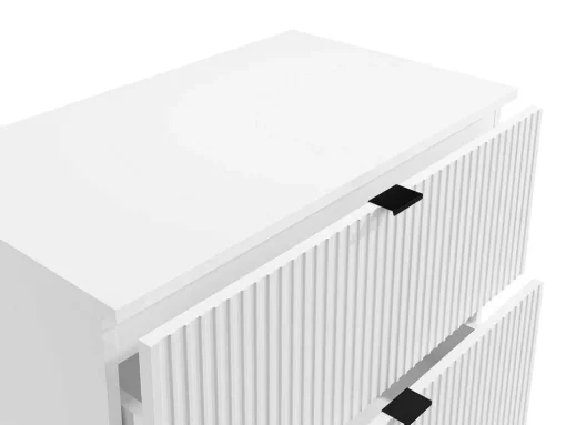 Móvel De Casa De Banho Suspenso Estriado Com Lavatório De Pousar Branco C80 Cm - Zevini