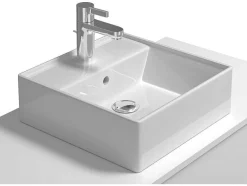 Móvel De Casa De Banho Suspenso Branco Com Lavatório Individual E Duas Gavetas 94 Cm - Teana Ii