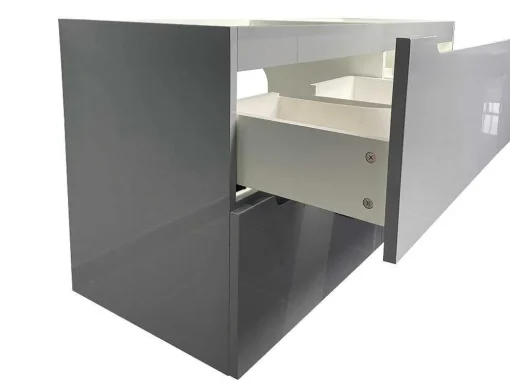 Móvel De Casa De Banho Suspenso Com Lavatório Duplo De Encastrar Cinzento 120 Cm - Selita