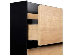 Móvel De Casa De Banho Suspenso Com Lavatório Embutido Cor Clara E Preto 80 Cm - Lannick