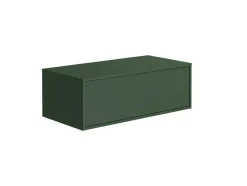 Móvel De Casa De Banho Suspenso Verde Mate Com Lavatório Individual E Duas Gavetas 94 Cm - Teana Ii