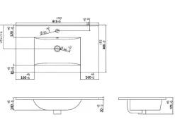 Móvel De Casa De Banho Suspenso Lavatório Individual Com Coluna De Arrumação Branco 80 Cm - Kayla