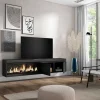 Móvel De Tv, 210, Para Televisores Ate 80", Lareira Electrica Xxl, Suspensos, Preto