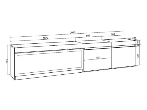 Móvel De Tv, 210, Para Televisores Ate 80", Lareira Electrica Xxl, Suspensos, Preto
