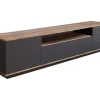 Móvel De Tv Com 3 Portas E 1 Nicho Antracite E Natural - Lotula