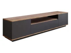 Móvel De Tv Com 3 Portas E 1 Nicho Antracite E Natural - Lotula