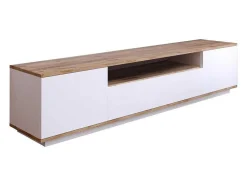 Móvel De Tv Com 3 Portas E 1 Nicho Branco E Natural - Lotula