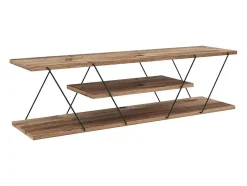 Móvel De Tv Com 2 Prateleiras Cor Natural E Preto - Delory