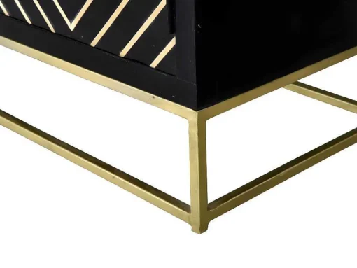 Móvel De Tv Prismin - 2 Portas E 2 Nichos - Mangueira E Metal - Preto