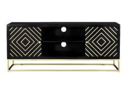Móvel De Tv Prismin - 2 Portas E 2 Nichos - Mangueira E Metal - Preto