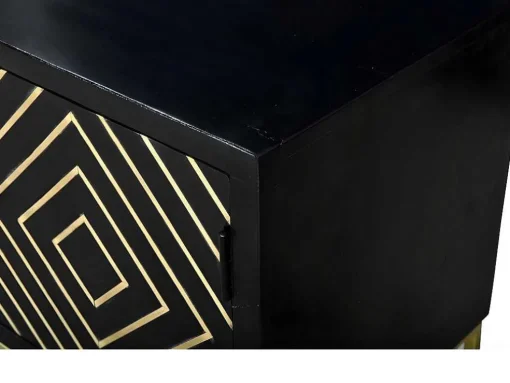 Móvel De Tv Prismin - 2 Portas E 2 Nichos - Mangueira E Metal - Preto