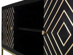 Móvel De Tv Prismin - 2 Portas E 2 Nichos - Mangueira E Metal - Preto