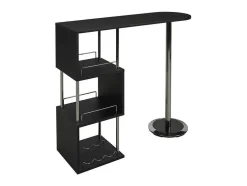 Móvel Para Bar Aliseto - Mdf E Metal Cromado - Preto