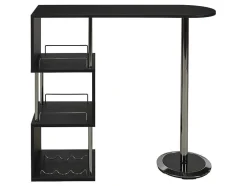 Móvel Para Bar Aliseto - Mdf E Metal Cromado - Preto