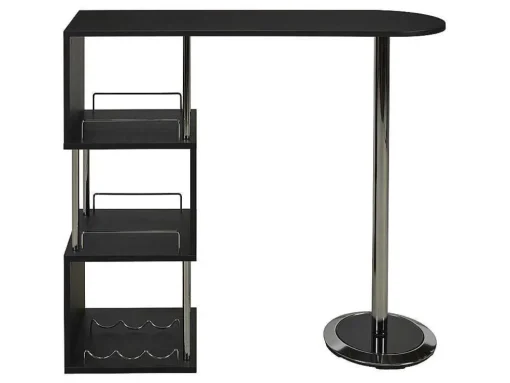 Móvel Para Bar Aliseto - Mdf E Metal Cromado - Preto