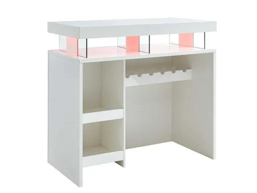 Móvel Para Bar Fabio - Mdf Lacado Branco - Leds