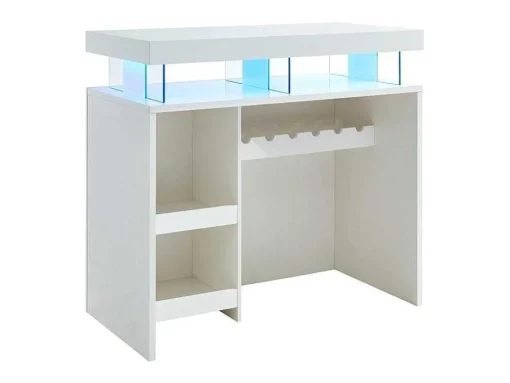 Móvel Para Bar Fabio - Mdf Lacado Branco - Leds