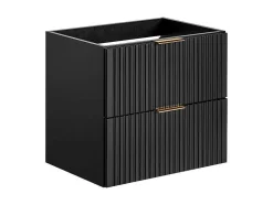 Móvel Suspenso Estriado Para Lavatório Preto C60 Cm - Zevara