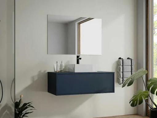 Móvel Suspenso Para Lavatório Azul 94 Cm - Teana Ii