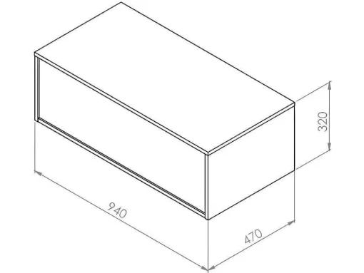 Móvel Suspenso Para Lavatório Azul 94 Cm - Teana Ii