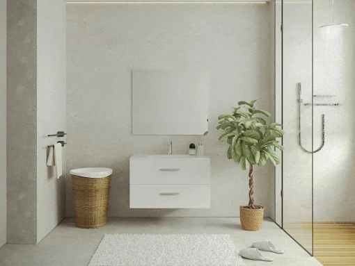 Móvel Suspenso Para Lavatório Branco 80 Cm - Kayla