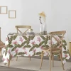 Nappe Anti-Taches 100% Coton 1 Piece Blanc A Motifs Vegetaux 300X140