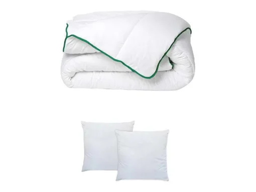 Pack Edredão Temperado 200 X 200 + 2 Almofadas 60 X 60 Cm Antiacaros Natural Greencare - Azylia Ii