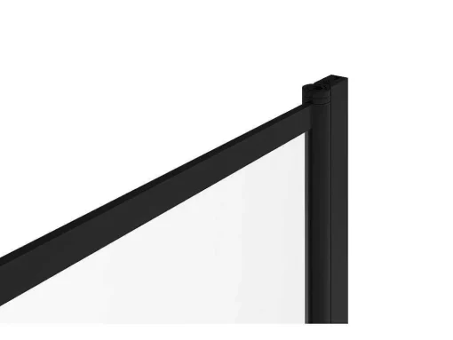 Painel De Banheira Giratorio Estilo Industrial 80X140 Cm Preto Mate Vidro - Rivanon