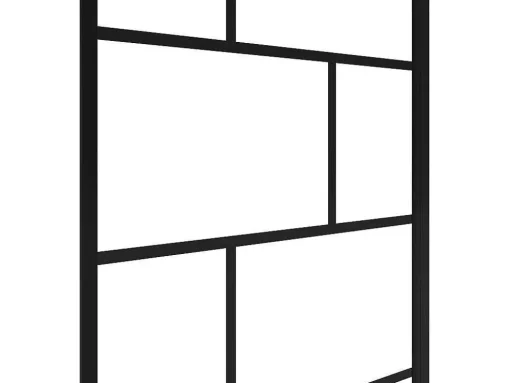 Painel De Banheira Giratorio Estilo Industrial 80X140 Cm Preto Mate Vidro - Rivanon