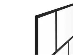 Painel De Banheira Giratorio Estilo Industrial 80X140 Cm Preto Mate Vidro - Rivanon