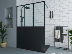 Painel De Duche A Italiana Preto Mate Estilo Atelier 140 X 200 Cm - Urbanik