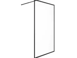 Painel De Duche Estilo Italiano 140 X 200 Cm Preto Mate Vidro Temperado - Amberi
