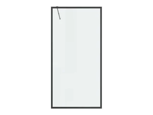 Painel De Duche Estilo Italiano 100X200 Cm Preto Mate Vidro Temperado - Amberi