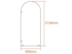 Painel De Duche Estilo Italiano Arredondado De 90 X 215 Cm - Airlie
