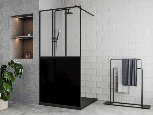 Painel De Duche Estilo Italiano Preto Fosco Estilo Atelier 100X200 Cm - Urbanik