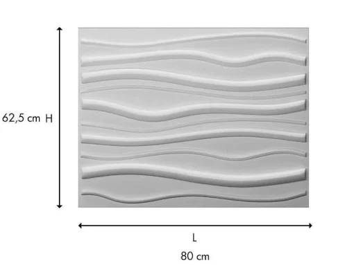 Painel De Parede 3D Sandle Para Pintar - Pack De 3M - Lote De 6 Pecas