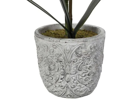 Planta Artificial Orquidea Com Vaso Em Cimento A.60 Branco - Flora