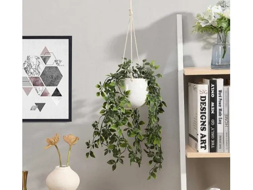 Planta Artificial Pendente Com Vaso Em Ceramica A.70 X L.20 Cm Verde - Bahiana